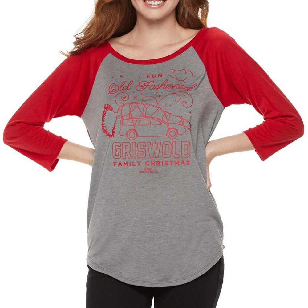 New! National Lampoon's Christmas Vacation Baseball Sleeve T-Shirt